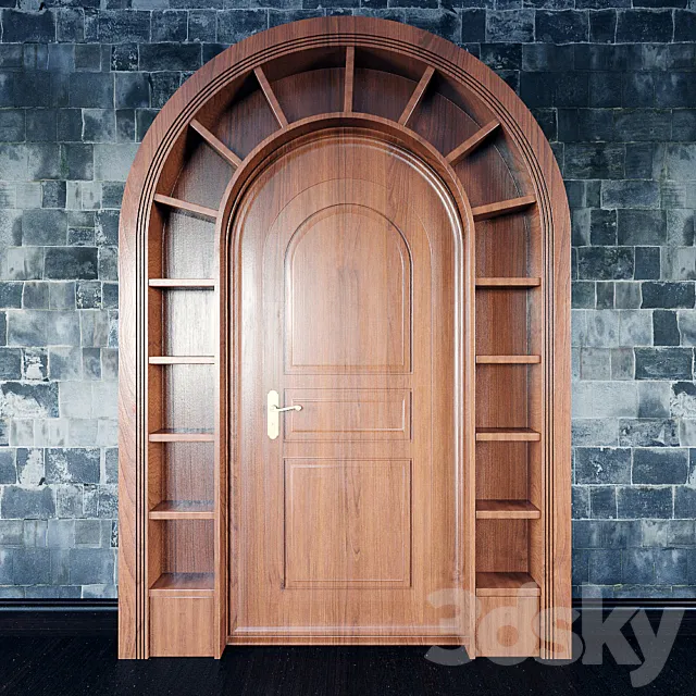Wooden arched doorway 3DSMax File
