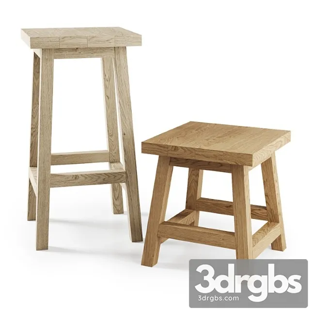 Wooden Bar Stool With Stool Everyday Bar Stool 3dsmax Download