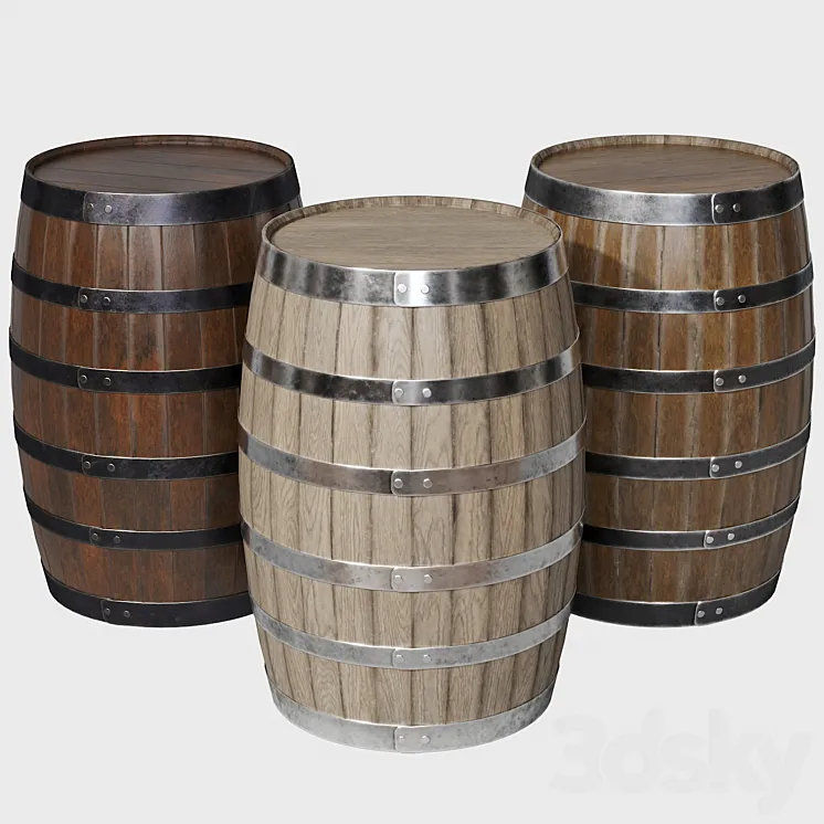 Wooden barrels 3DS Max