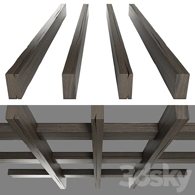 Wooden beams 4 3DS Max Model