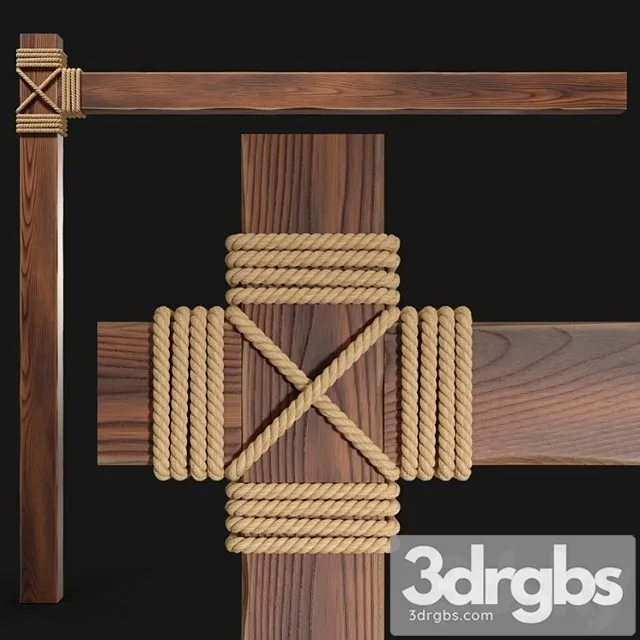 Wooden beams with rope