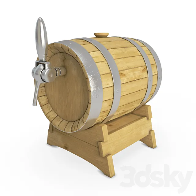 Wooden beer barrel 3DS Max Model