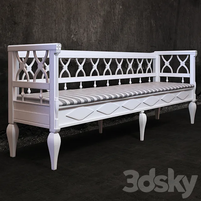 Wooden bench 3DS Max Model