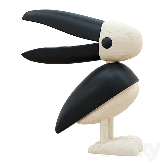 Wooden Bird Figurine 3DSMax File