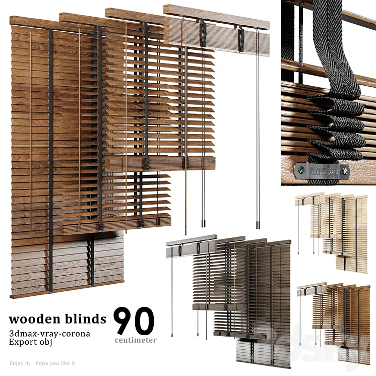 Wooden Blind 02 90cm 3DS Max