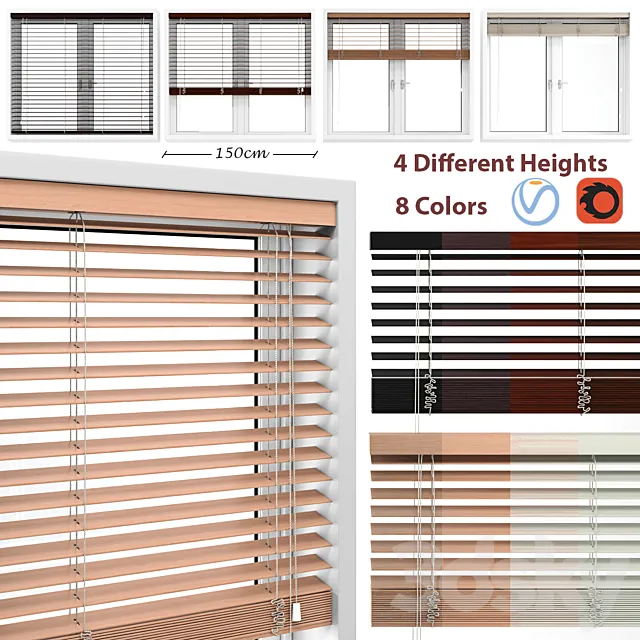 Wooden Blinds And Windows 3DSMax File
