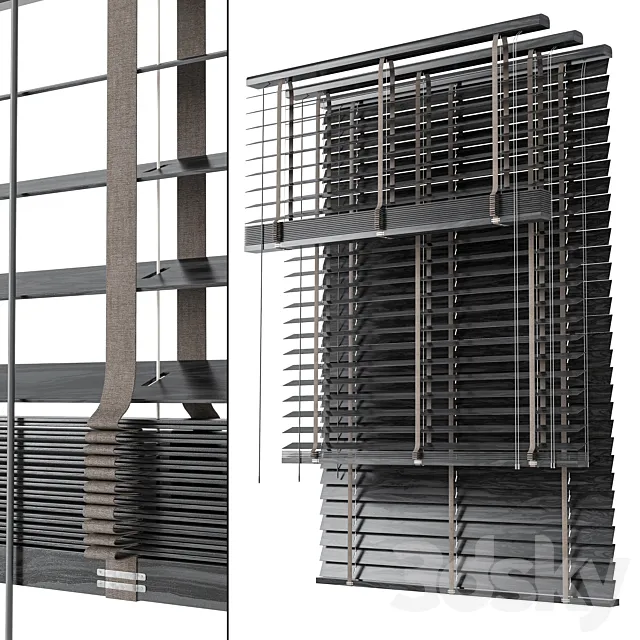 Wooden blinds Set 23 3ds Max