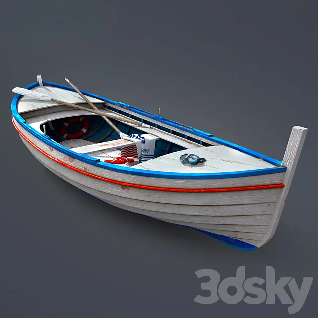 Wooden boat 3ds Max