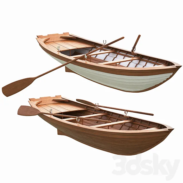 Wooden Boat 3DS Max Model