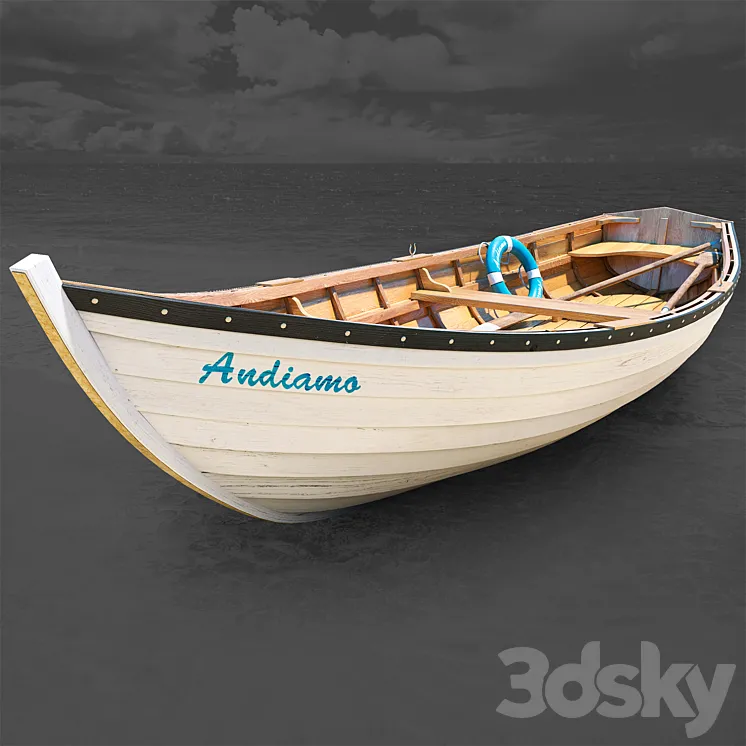 wooden Boat 3DS Max