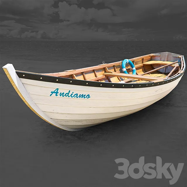 wooden Boat 3DSMax File