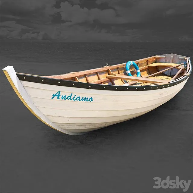 Wooden Boat 3dsMax Model