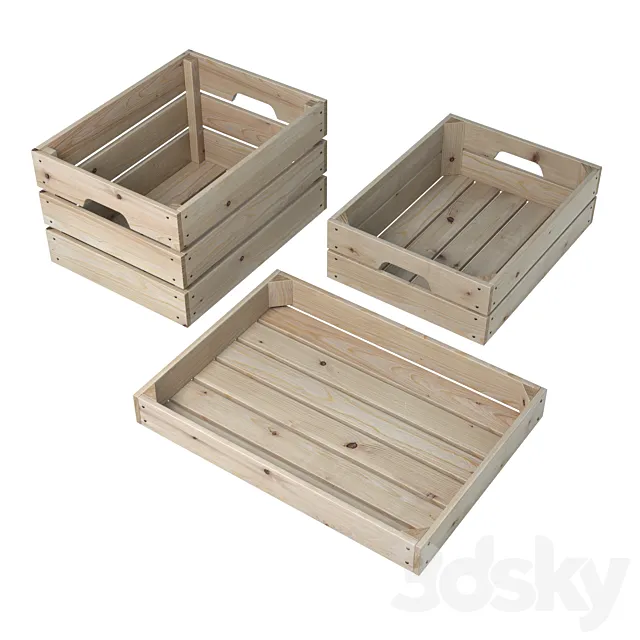 Wooden boxes (3 pcs.) 3DSMax File