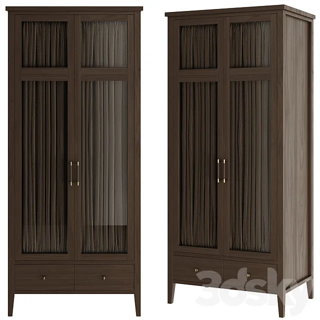 Wooden cabinet “Warm” with glass doors 3ds Max