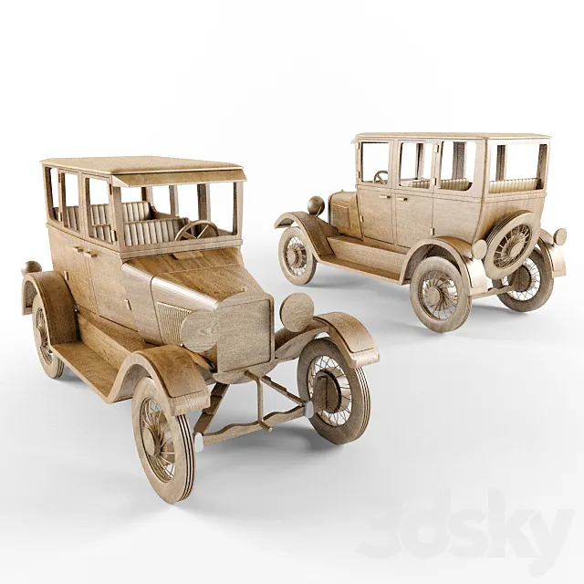 Wooden car model 3DS Max Model