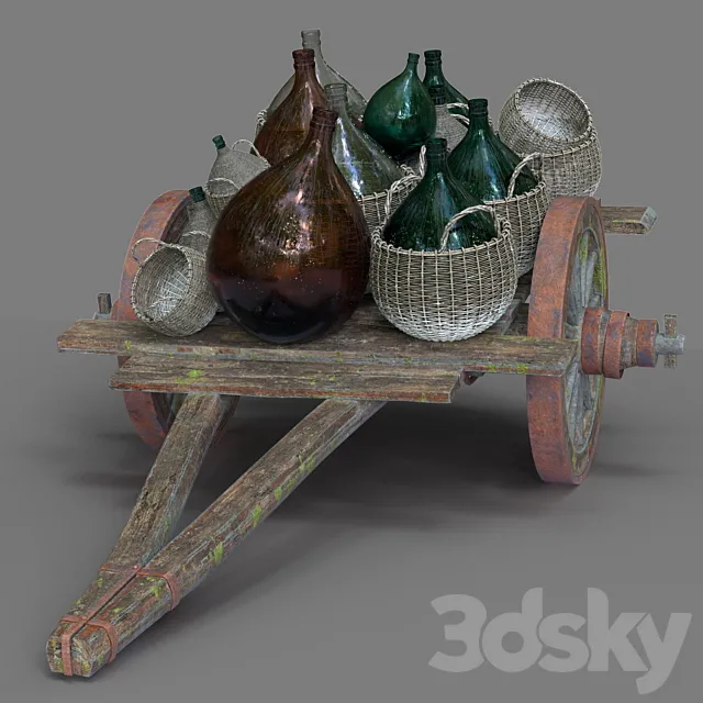 Wooden Cart 3ds Max