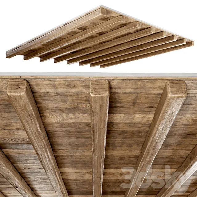 Wooden ceiling _ Wooden pitched ceiling 3DSMax File