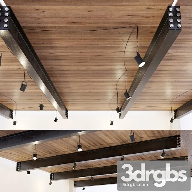 Wooden ceiling on metal beams. 22 3dsmax Download