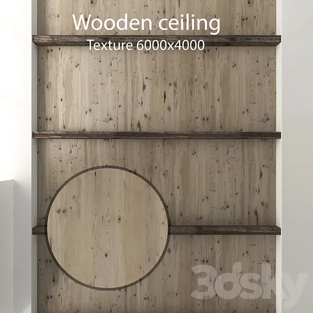 Wooden ceiling with beams 12 3ds Max