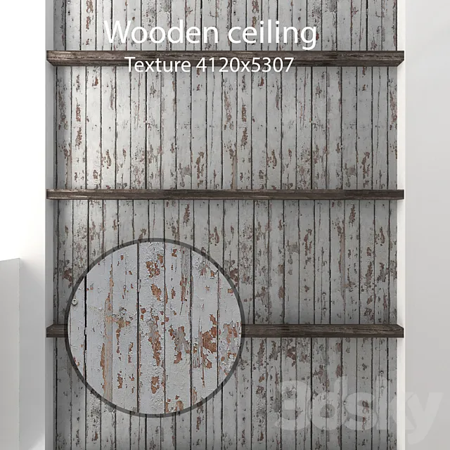 Wooden ceiling with beams 16 3DS Max Model