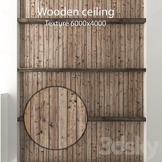 Wooden ceiling with beams 21 3DS Max Model