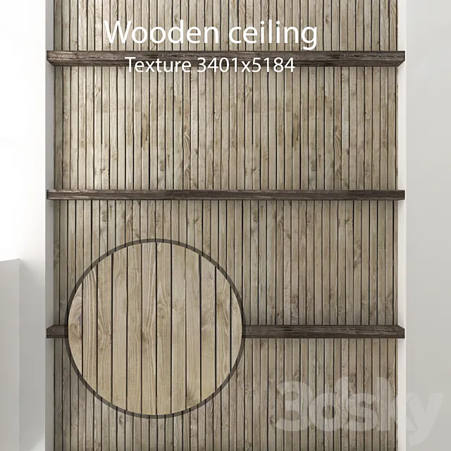 Wooden ceiling with beams 22 3DS Max Model