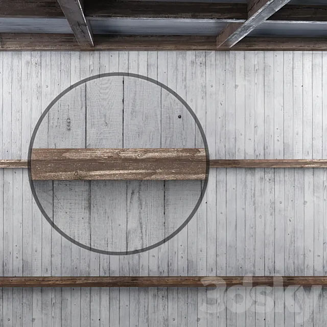 Wooden ceiling with beams 3ds Max