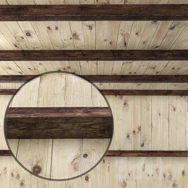 Wooden ceiling with beams. 3DSMax File