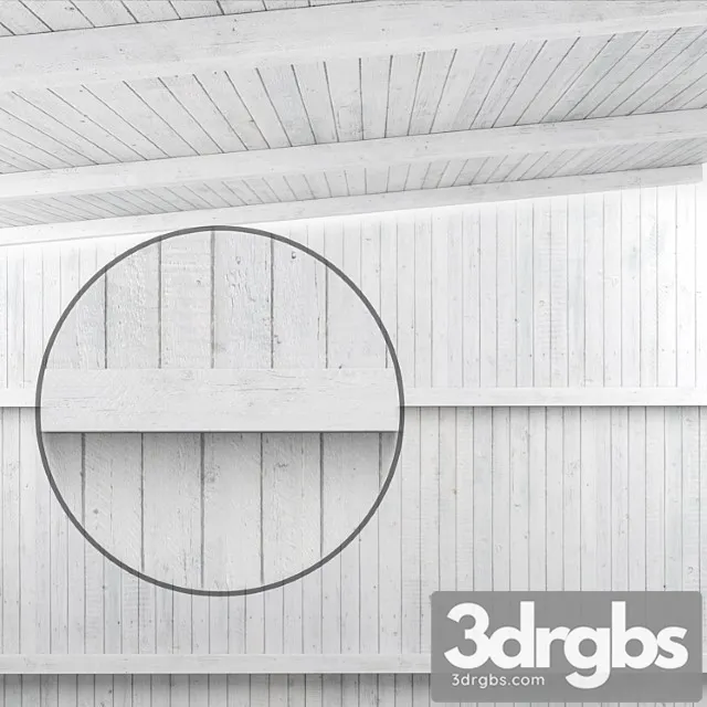 Wooden ceiling with beams (white wood) 3dsmax Download