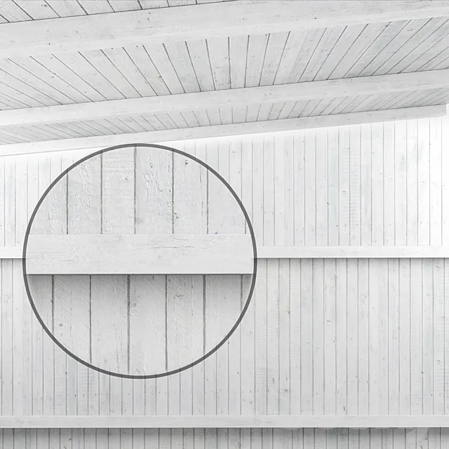 Wooden ceiling with beams (white wood) 3DSMax File