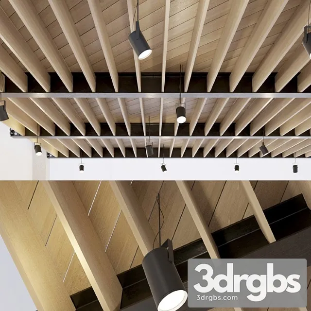 Wooden Ceiling with Metal Beams 24 1 3dsmax Download