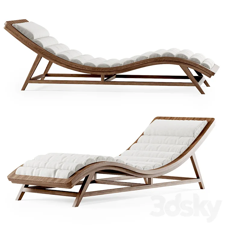 Wooden chaise lounge 3DS Max