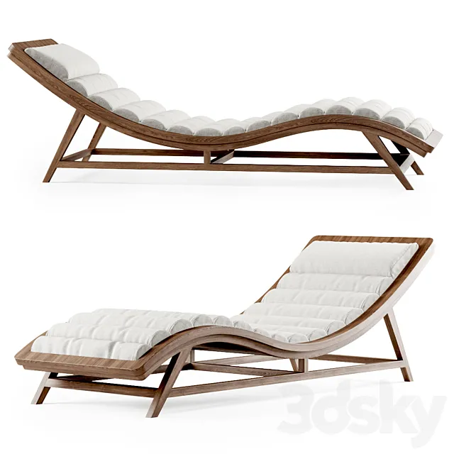 Wooden chaise lounge 3DSMax File