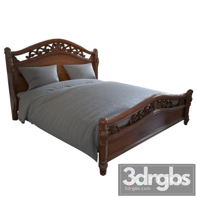 Wooden Classic Bed 3dsmax Download