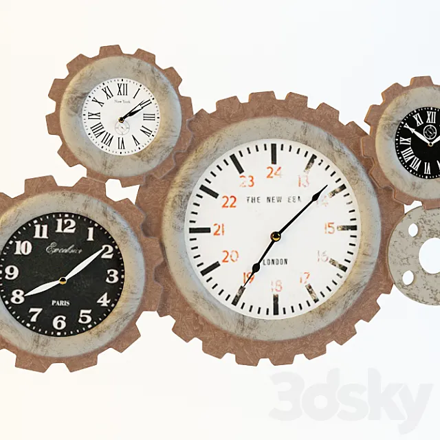 wooden clock DB002441 3DSMax File