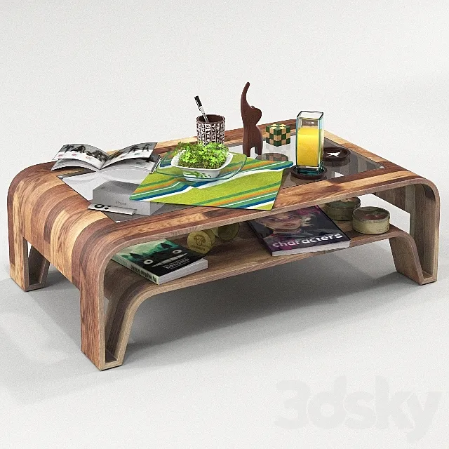 Wooden Coffee Table 3DS Max Model