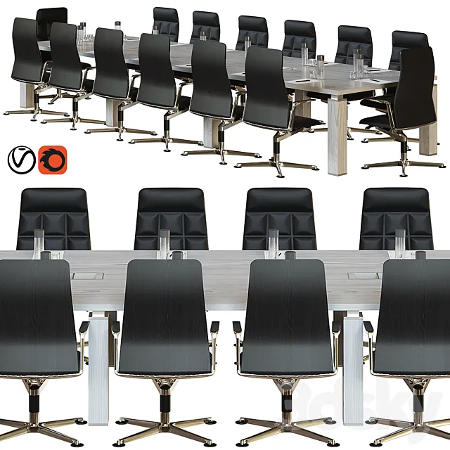 wooden conference table 3DS Max Model