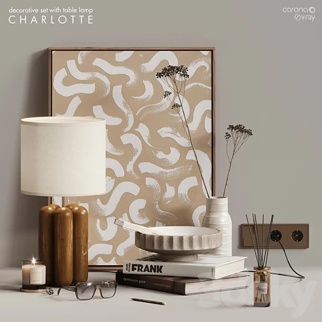 Wooden decor set 3DS Max Model