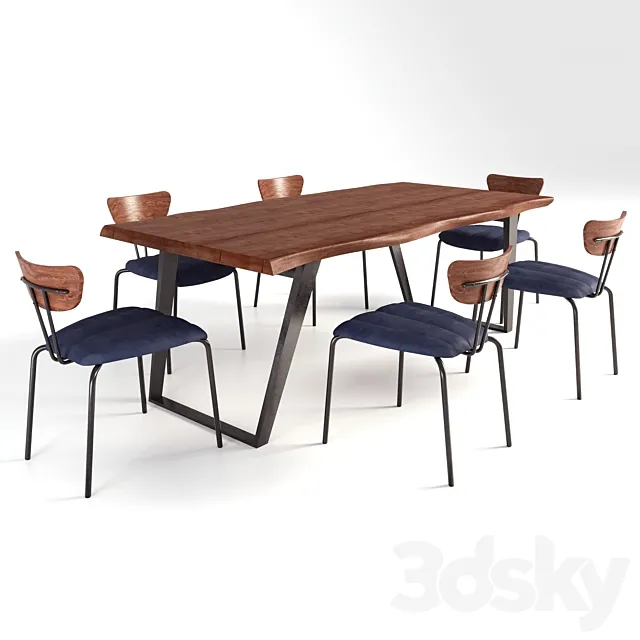 Wooden Dining Table 3DSMax File
