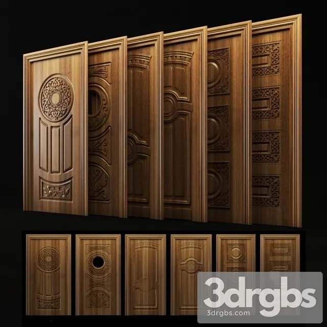 Wooden Door Set 3dsmax Download
