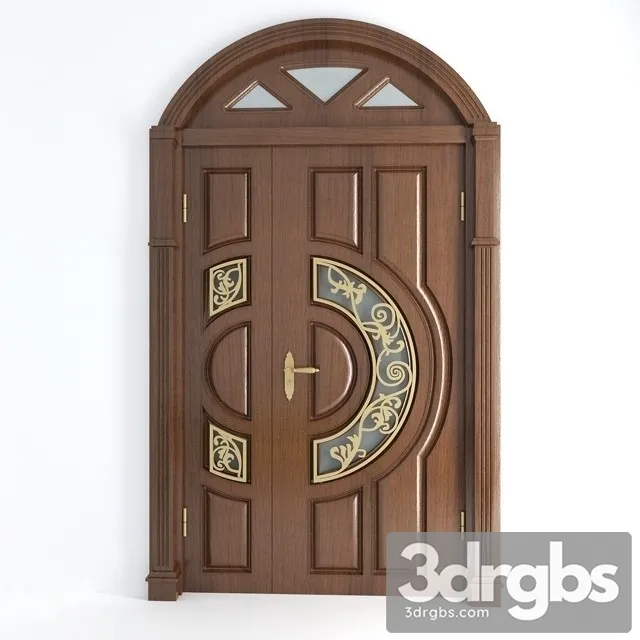 Wooden Door With Decorative Motifs 3dsmax Download