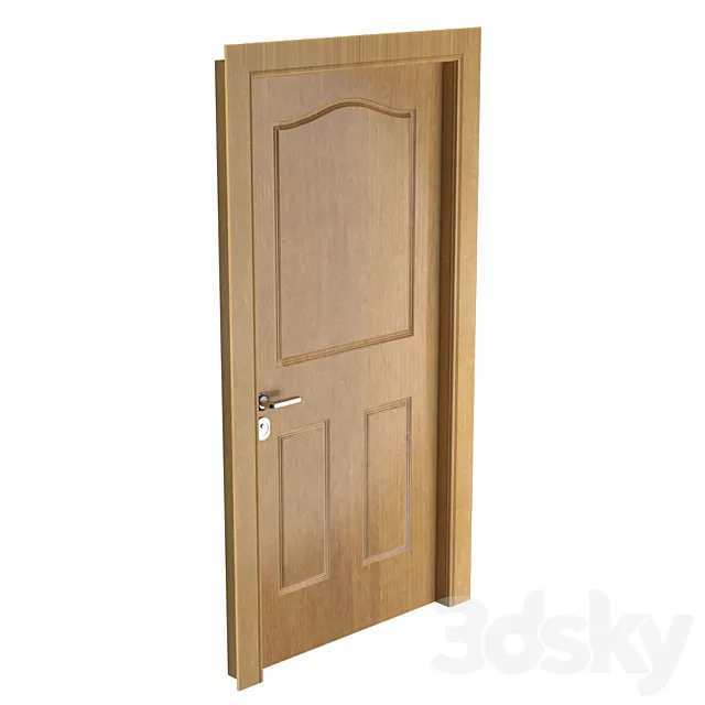 Wooden Door_3 Panels 3DS Max Model