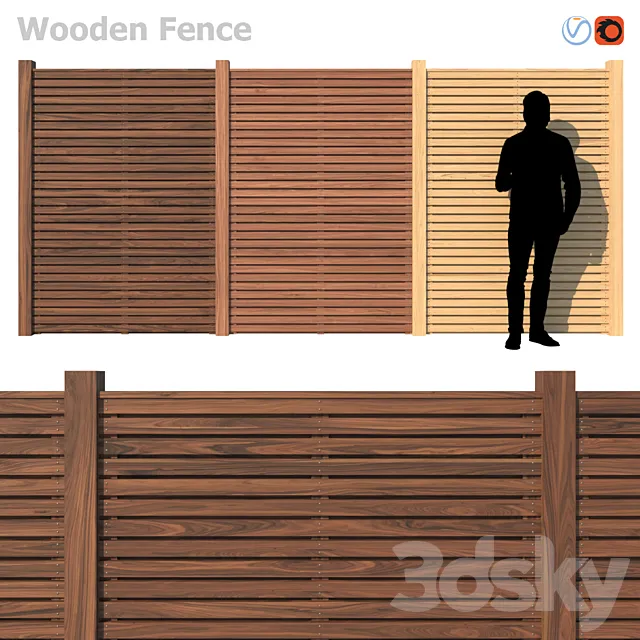 Wooden Fence 3ds Max