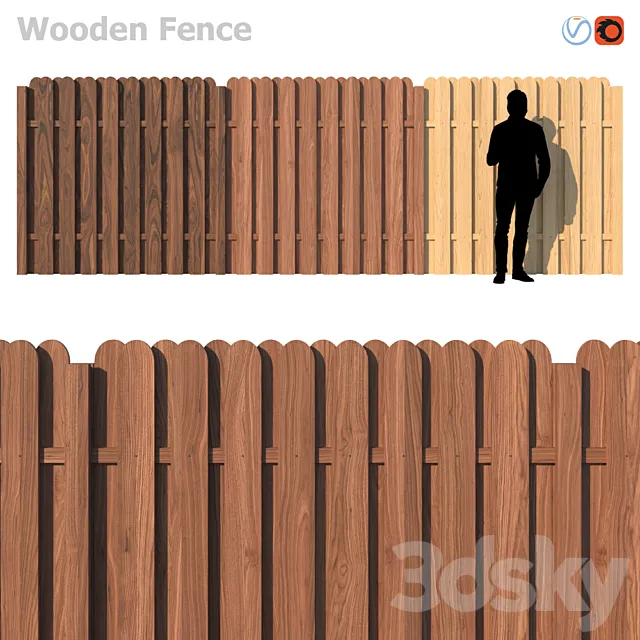 Wooden Fence IV 3ds Max