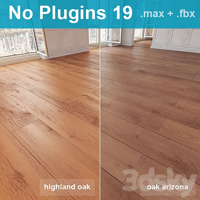 Wooden floor 19 (2 species. without the use of plug-ins) 3DSMax File