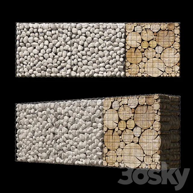 Wooden gabion 5 3ds Max