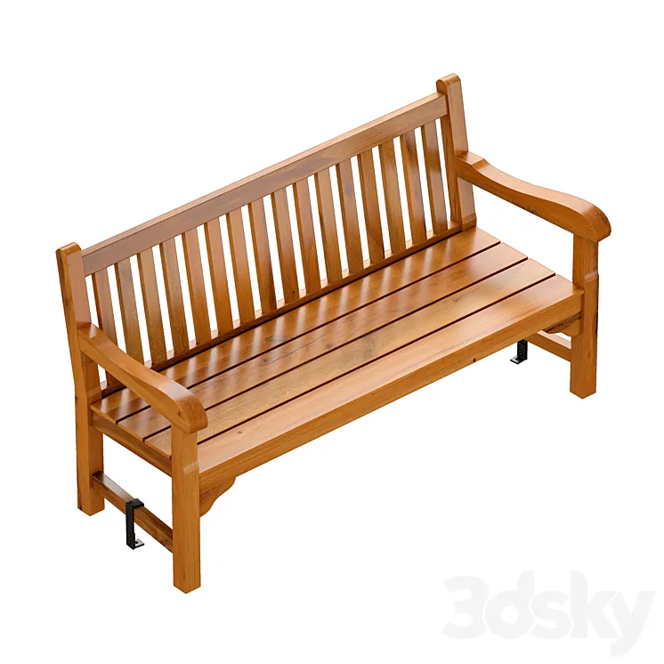 Wooden garden bench \/ park bench 3DS Max