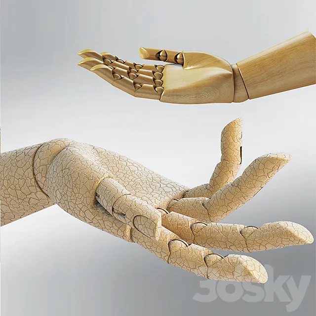 Wooden hand model for artists 3DS Max Model