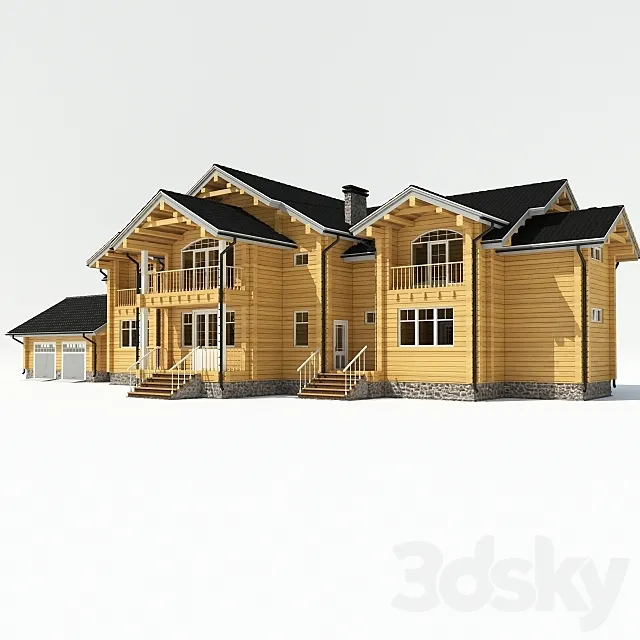 Wooden house 3ds Max