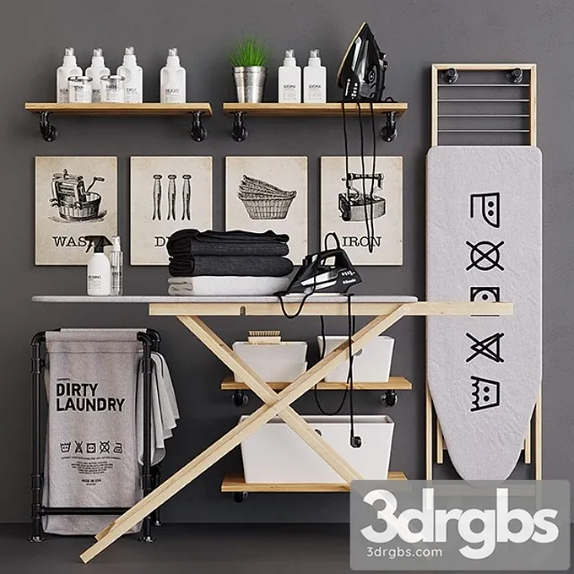 Wooden Ironing Board Set 3dsmax Download